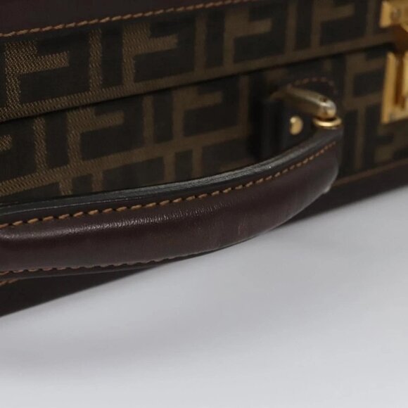 FENDI Attache case Zucca Canvas Trunk Black Brown Auth 113581 - Picture 7 of 16
